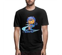 Team Umizoomi Geo Cotton Casual Round Neck Short Sleeve T-Shirt Black M
