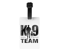 Team Unit Malinois Luggage Tag with Name Card Belgian Shepherd Dog Privacy Cover ID Label for Travel Bag Suitcase