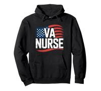 Team VA nurse patriotic veterans nurse American Flag Pullover Hoodie