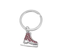 TEAMER 3D Turquoise Crystal Ice Skate Keychain Figure Skating Keyring Skater Keychain Jewelry for Women, Purple Rhinestone-c, 22*23mm