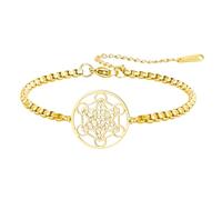 TEAMER Adjustable Archangel Metatron Cube Bracelet Stainless Steel Metatron Cube Bracelet Vintage Amulet Wicca Jewelry For Women, One Size, Stainless Steel, stainless steel