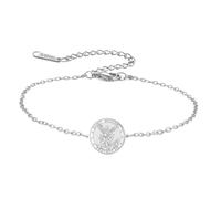 TEAMER Adjustable Saint Michael Bracelet Stainless Steel St. Michael Bracelet The Great Protector Archangel Amulet Religious Jewelry For Women, 20*20mm, Stainless Steel, no gemstone