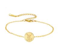 TEAMER Adjustable Saint Michael Bracelet Stainless Steel St. Michael Bracelet The Great Protector Archangel Amulet Religious Jewelry For Women, 20*20mm, Stainless Steel, no gemstone