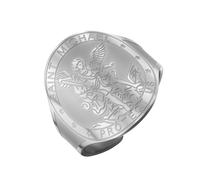 TEAMER Adjustable Saint Michael Ring Stainless Steel St. Michael Ring The Great Protector Archangel Amulet Religious Jewelry For Women, No Gemstone