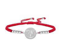 TEAMER Beads Charm Wax Rope Saint Michael Bracelet St. Michael Bracelet The Great Protector Archangel Amulet Religious Jewelry For Women, 20*20mm, Stainless Steel, no gemstone