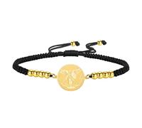TEAMER Beads Charm Wax Rope Saint Michael Bracelet St. Michael Bracelet The Great Protector Archangel Amulet Religious Jewelry For Women, 20*20mm, Stainless Steel, no gemstone