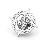 TEAMER Celtic Saint Brigid Cross Brooch Pins Traditional Irish St. Brigid Cross Brooch Amulet Irish Talisman Jewelry For Women Men, 25*25mm, Stainless Steel, no gemstone