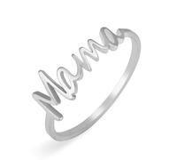 TEAMER Dainty Mama Ring Stainless Steel Mama Band Ring Meaningful Present For Mother's Day New Mom, Stainless Steel, No Gemstone