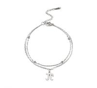 TEAMER Dainty PI Bracelet Π Symbol Double Layer Bracelet Geometry Necklace Stainless Steel Math Science Jewelry For Women Men (Pi Bracelet - Silver)