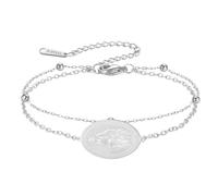 TEAMER Dainty Virgin Mary Rosary Bracelet Mother Mary Double Layer Beads Chain Bracelet Religious Faith Protection Jewelry For Women Men, One Size, Stainless Steel, no gemstone