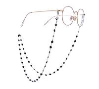 TEAMER Fashion Colorful Eyeglass Chain Sunglass Strap Eyeglass Holder Crystal Statement Beaded Reading Glass Strap for Women, Black-silver, 30.71*0.26