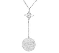 TEAMER Hekate Wheel Witch Knot Pendant Necklace Wicca Wheel of Hekate Goddess Double Amulet Protection Jewelry For Women, adjustable, Stainless Steel, No Gemstone