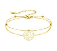 TEAMER Islam Muslim Quran Bracelet Double Layer Ayatul Kursi Bracelet Arabic Calligraphy Ramadan Eid Allah Jewelry For Women, 24*20mm, Stainless Steel, no gemstone