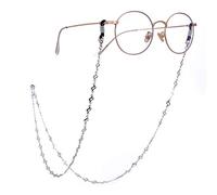 TEAMER Leaf Shape Eyeglass Chain Reading Eyeglass Straps Holder Stylish Eyeglass Chain and Cords Lanyards for Women(Gold/Silver) silver