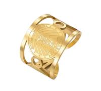 TEAMER Saint Gabriel Archangel Ring Religious Jewelry For Women | Stainless Steel Adjustable Guardian Blessing Hope & Protection St. Gabriel Ring