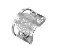 TEAMER Saint Gabriel Archangel Ring Religious Jewelry For Women | Stainless Steel Adjustable Guardian Blessing Hope & Protection St. Gabriel Ring