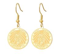 TEAMER Saint Gabriel Dangle Earrings Guardian Blessing Hope and Protection St. Gabriel Archangel Earrings Amulet Religious Jewelry For Women, 25*25mm, Stainless Steel, No Gemstone