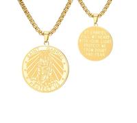 TEAMER Saint Gabriel Necklace Guardian Blessing Hope and Protection St. Gabriel Archangel Necklace Religious Jewelry For Men, 25*25mm, Stainless Steel, No Gemstone