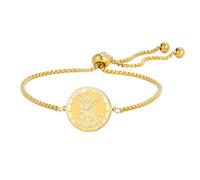 TEAMER Saint Michael Bracelet Stainless Steel Adjustable St. Michael Bracelet The Great Protector Archangel Amulet Religious Jewelry For Women, 20*20mm, Stainless Steel, no gemstone