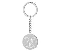 TEAMER Saint Michael Keychain Stainless Steel Religious St. Michael Keychain The Great Protector Archangel Amulet Jewelry