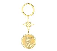 TEAMER Saint Michael Witch Knot Keychain The Great Protector Archangel Amulet Keychain Double Amulet Protection Jewelry, Gold, 19.7*23.2mm/25*27mm