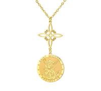 TEAMER Saint Michael Witch Knot Pendant Necklace The Great Protector Archangel Amulet Necklace Double Amulet Protection Jewelry, adjustable, Stainless Steel, No Gemstone