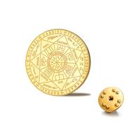 TEAMER Seal of The Seven Archangels Brooch Stainless Steel The Great Protector Archangel Amulet Brooch Pins Religious Jewelry For Women, 25*25mm, Stainless Steel, no gemstone