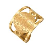 TEAMER Seal of The Seven Archangels Ring Stainless Steel Adjustable The Great Protector Archangel Amulet Ring Religious Jewelry For Men Women, Stainless Steel, No Gemstone