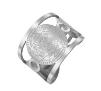 TEAMER Seal of The Seven Archangels Ring Stainless Steel Adjustable The Great Protector Archangel Amulet Ring Religious Jewelry For Men Women, Stainless Steel, No Gemstone