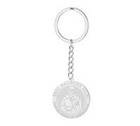 TEAMER St. Maximilian Kolbe Keychain Pendant Patron Saint of Addictions Jewelry with Amulets Inspired by Catholic Faith for Men and Women, silver, 25*27mm