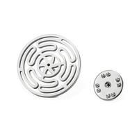 TEAMER Stainless Steel Hekate Wheel Brooch Hecate's Wheel Brooch Pins Wicca Wheel of Hekate Goddess Amulet Jewelry For Women, 25*25mm, Stainless Steel, no gemstone