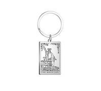 TEAMER Tarot Cards Keychains Stainless Steel Vintage Amulet Wiccan Keyring for Keys Cars Bags, 24*40mm, Stainless Steel, unknow