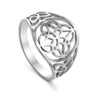 TEAMER Witches Knot Ring - Stainless Steel Celtic Amulet Vintage Jewelry For Women, 4 UK, Stainless Steel, unknow