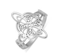 TEAMER Witches Knot Ring - Stainless Steel Celtic Amulet Vintage Knot Ring Wicca Protection Jewelry For Women, Stainless Steel, unknow