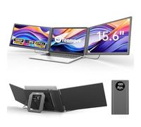 Teamgee 15.6" Laptop Screen Extender with Power Bank, 1080P FHD IPS Triple Monitor for Laptop, Driver-Free HDMI/Type-C Work with 13" -17" Laptops Mac Windows Chrome, Small Business