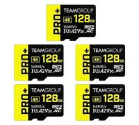 TEAMGROUP A2 Pro Plus Card 128GB x 5 Pack Micro SDXC UHS-I U3 A2 V30, R/W up to 160/110 MB/s for Nintendo-Switch, Gaming Devices, Tablets, Smartphones, 4K Shooting, with Adapter TPPMSDX128GIA2V3003