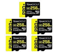 TEAMGROUP A2 Pro Plus Card 256GB x 5 PACK Micro SDXC UHS-I U3 A2 V30, R/W up to 160/110 MB/s for Nintendo-Switch, Gaming Devices, Tablets, Smartphones, 4K Shooting, with Adapter TPPMSDX256GIA2V3063