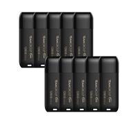 TEAMGROUP C175 128GB 10 Pack USB 3.2 Gen 1 (USB 3.1/3.0) Read 100MB/s Flash Thumb Drive, External Data Storage Memory Stick Compatible with Computer/Laptop Matte Black TC1753128GB23