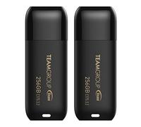 TEAMGROUP C175 256GB 2 Pack USB 3.2 Gen 1 (USB 3.1/3.0) Read 100MB/s Flash Thumb Drive, External Data Storage Memory Stick Compatible with Computer/Laptop Matte Black TC1753256GB22