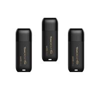 TEAMGROUP C175 64GB 3 Pack USB 3.2 Gen 1 (USB 3.1/3.0) Read 100MB/s Flash Thumb Drive, External Data Storage Memory Stick Compatible with Computer/Laptop Matte Black TC175364GB19