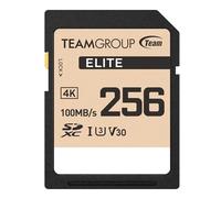 TEAMGROUP Elite 256GB UHS-I U3 V30 UHD Read Speed up to 100MB/s SDXC High Speed 4K Memory Card Compatible with Canon Sony Nikon Panasonic FUJIFILM Digital Camera TESDXC256GIV3069