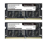 TEAMGROUP Elite DDR4 32GB Kit (2 x 16GB) 3200MHz PC4-25600 CL22 (2933MHz or 2666MHz)Unbuffered Non-ECC 1.2V SODIMM 260-Pin Laptop Notebook PC Computer Memory Module Ram Upgrade - TED432G3200C22DC-S01