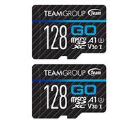 TEAMGROUP GO Card 128GB x 2 Pack MicroSDXC UHS-I U3 V30 4K for Action Cameras & Drone High Speed Flash Memory Card with Adapter for Outdoor Sports&Vlog, 4K Shooting,GoPro&Insta360&DJI TGUSDX128GU364