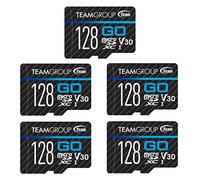 TEAMGROUP GO Card 128GB x 5 Pack Micro SDXC UHS-I U3 V30 4K for GoPro & Drone & Action Cameras High Speed Flash Memory Card for Outdoor Sports, 4K Shooting, Nintendo-Switch TGUSDX128GU368