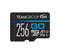 TEAMGROUP GO Card 256GB MicroSDXC UHS-I U3 V30 4K for Action Cameras & Drone High Speed Flash Memory Card with Adapter for Outdoor Sports&Vlog, 4K Shooting,GoPro&Insta360&DJI TGUSDX256GU303