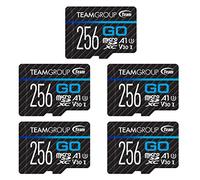 TEAMGROUP GO Card 256GB x 5 PACK Micro SDXC UHS-I U3 V30 4K for GoPro & Drone & Action Cameras High Speed Flash Memory Card with Adapter for Outdoor Sports, 4K Shooting, Nintendo-Switch TGUSDX256GU363