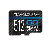 TEAMGROUP GO Card 512GB Micro SDXC UHS-I U3 V30 4K, R/W up to 100/90 MB/s for GoPro & Action Cameras High Speed Flash Memory Card with Adapter for Outdoor, Sports, 4K Shooting TGUSDX512GU303