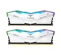 TeamGroup Delta RGB 32GB (2X16GB) DDR5 PC5-44800C30 6000MHz Dual Channel Kit - White (FF4D532G6000HC30DC01)