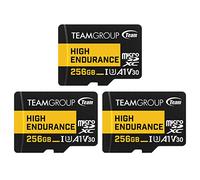 TEAMGROUP THUSDX256GIV3065 High Endurance Micro SDXC UHS-I U3 V30 4K 100MB/s (Designed for Monitoring) (3-Pack)
