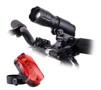TeamObsidian Bike Lights Set - Super Bright Front & Back LED Light - Easy to Mount Bicycle Headlight and Taillight w/Quick Release System - 200 Lumen